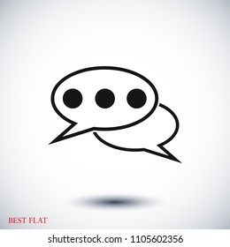 Speech bubbles icon, stock vector illustration flat design style