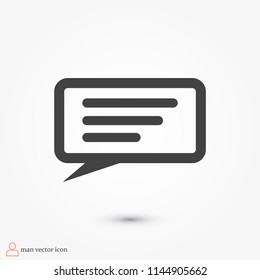 Speech bubbles icon, stock vector illustration flat design style