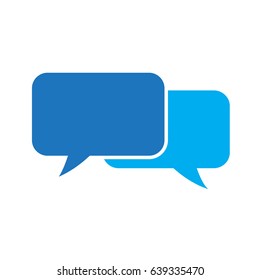 Lautsprecherblasen-Symbol. Sprich, Chat-Symbol. Flaches Design. Vektorillustration. Blau.