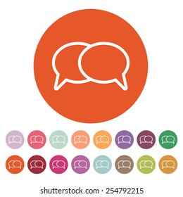 The speech bubbles icon. Talk symbol. Flat Vector illustration. Button Set