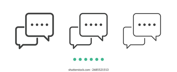 Icono de burbujas de discurso. Vector de icono de línea delgada