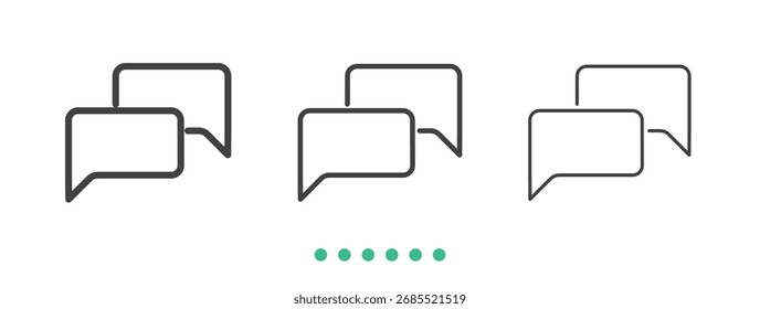 Icono de burbujas de discurso. Vector de icono de línea delgada