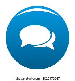 Speech bubbles icon vector blue circle isolated on white background 