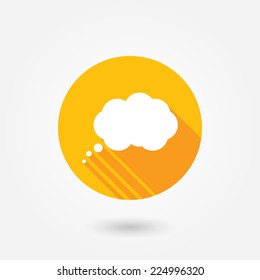 Speech bubbles icon vector icon. Flat design style with long shadow