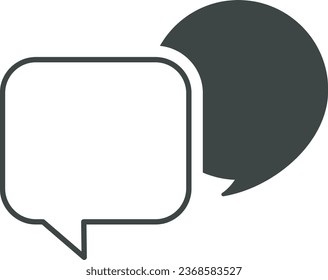 Speech bubbles Icon vector flat design.Blank text comic black speech bubbles in pop art style
