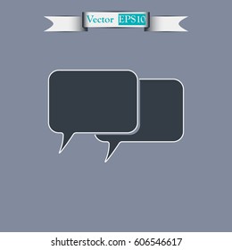 Speech bubbles icon. vector illustration with soft shadow on a gray background