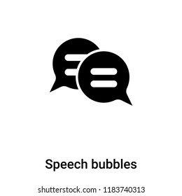 Speech bubbles icon vector isolated on white background, logo concept of Speech bubbles sign on transparent background, filled black symbol