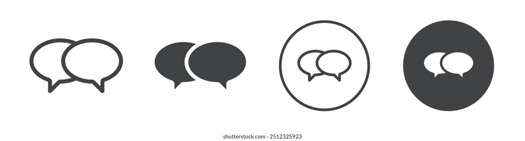 Speech bubbles icon Vector logo outline