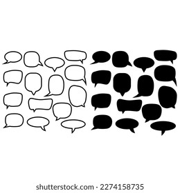 Speech bubbles icon vector set. Message illustration sign collection. Chat symbol or logo.