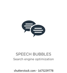 Speech bubbles icon vector. Trendy flat speech bubbles icon from search engine optimization collection isolated on white background. Vector illustration can be used for web and mobile graphic design, 