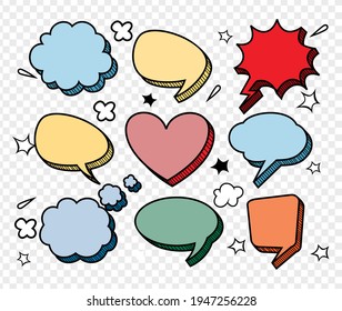 Speech bubbles Icon.Comic blank text speech bubbles in pop art style . vector illustration.