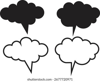 Speech Bubbles Icons for Communication and Ideas