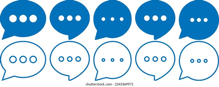 Diseño de iconos de burbujas de voz. conjunto de burbujas de discursos de dibujos animados. Colección de signos de historietas vacías. Conversar y pensar