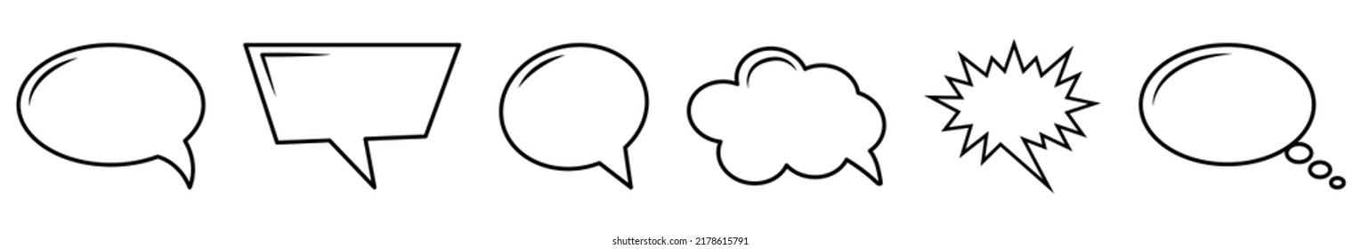 Speech bubbles icons. Doodles set