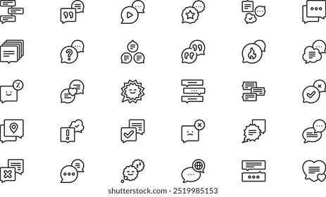 Speech bubbles icons High-Quality Vector Icons Collection with Editable Stroke. Ideal for Professional and Creative Projects.