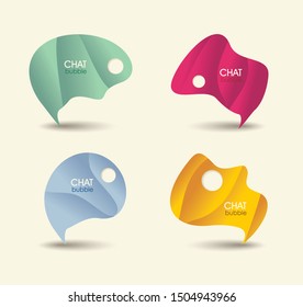 Speech Bubbles Icons in retro shades, vector.