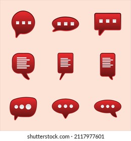 Los iconos de las burbujas de voz están configurados. Notificación de discurso de conversación. Ilustración vectorial aislada para el chat en estilo plano.
