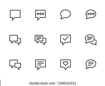 Speech bubbles icons. Set of Communication outline vector icons.