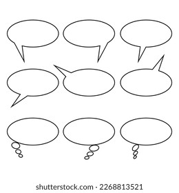 speech bubbles icons set isolated on white color background. illustration vector