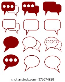  Speech bubbles icons set on white background vector illustration 