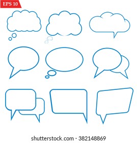  Speech bubbles icons set on white background.Vector illustration