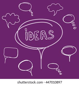 Speech bubbles icons set on background.Vector illustration. Vector Collection of Hand Drawn Doodle Style Speech Bubbles