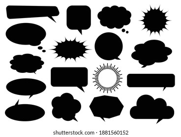 Speech bubbles, icons set, simple style Vector illustration.