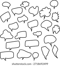 Ícones de balões de fala definidos, ilustração vetorial para conceitos de design conceitual, comunicação, diálogo, mensagens e mídias sociais.