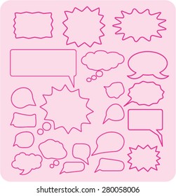 speech bubbles icons set, vector