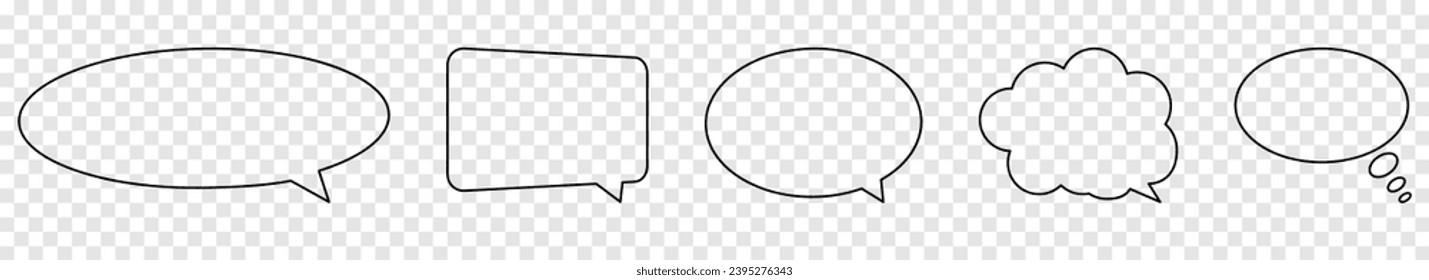 Speech bubbles icons. Vector illustration isolated on transparent background