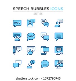 Speech bubbles icons. Vector line icons set. Premium quality. Simple thin line design. Modern outline symbols, pictograms.