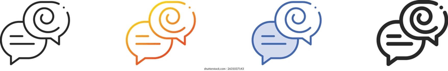 speech bubbles icon.Thin Linear, Gradient, Blue Stroke and bold Style Design Isolated On White Background