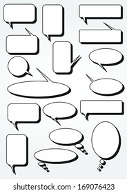 Speech bubbles - Illustration. Bubbles round and square shapes.