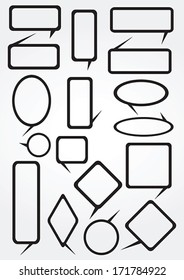 Speech bubbles - Illustration. Bubbles round and square shapes.