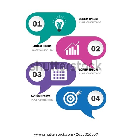 Speech bubbles Infographic with 4 steps