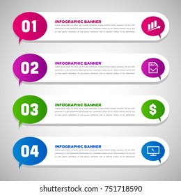 Speech bubbles infographic banners vector