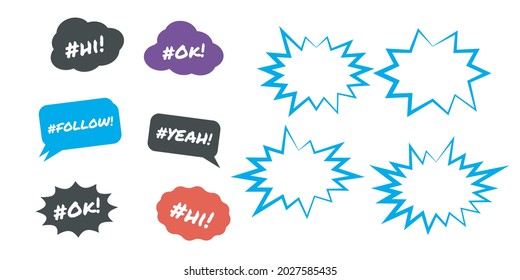 Speech bubbles isolated. Cloud bubble speech for communication