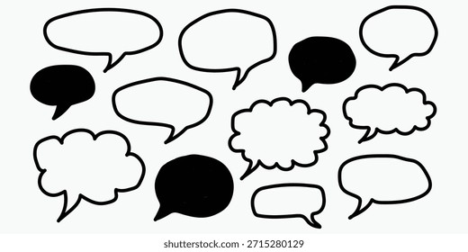 Speech bubbles isolated on transparent background