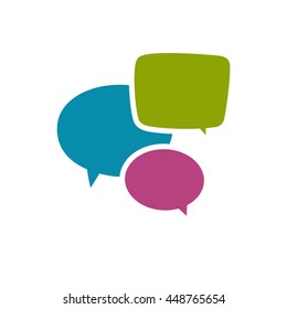 Speech Bubbles Isolated on White Background, Vector Illustration