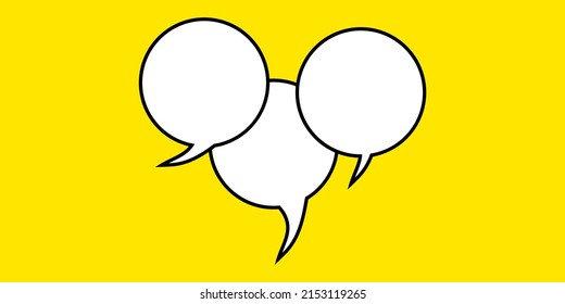Burbujas de voz aisladas en un fondo amarillo. Ilustración del vector abstracto. EPS 10