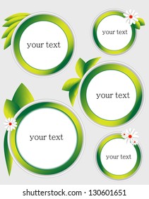 speech bubbles with leaf and flowers