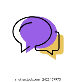 Icono de vector de color de las burbujas de voz