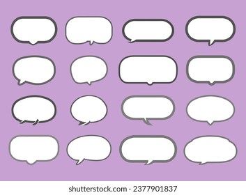 Speech bubbles in line design. Communication bubbles icons. Dialog balloons for web and graphic design.