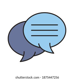 speech bubbles line and fill style vector illustration design