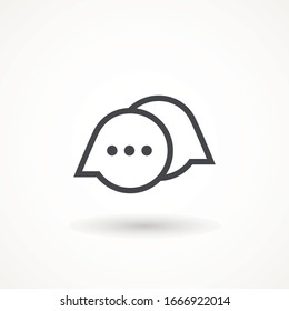 Speech bubbles line Icon, Editable strok flat design style speaking Chatting Chat, speak sign, talk icon