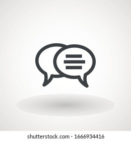 Speech bubbles line Icon, Editable strok flat design style speaking Chatting Chat, speak sign, talk icon