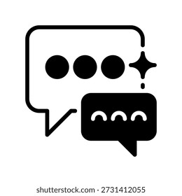 Icono de línea de burbujas de voz, símbolo de contorno para el diálogo de chat, Comentarios de usuario, discusión de grupo, mensajería instantánea e interacción social. Icono de signo de Vector.