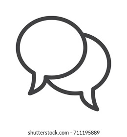 Speech bubbles line icon, outline vector sign, linear style pictogram isolated on white. Symbol, logo illustration. Editable stroke.Pixel perfect graphics