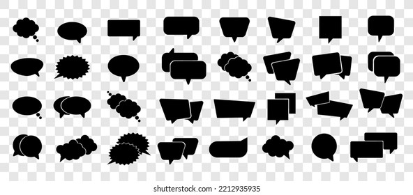 Speech Bubbles line icons set.Simple bubble chat icons.Talk bubbles.Empty speech clouds chat collection.Message box communication. Speech balloon.
