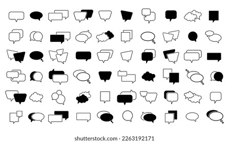 Speech Bubbles line icons set.Simple bubble chat icons.Talk bubbles.Empty speech clouds chat collection.Message box communication. Speech balloon.